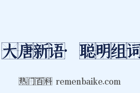 大唐新语·聪明组词是什么意思的图片
